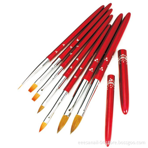 Metal Handle Kolinsky Sable Hair Acrylic Nail Gel Nail Brush 7PCS Set
